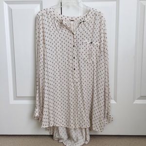 Free People Printed Flowy Button Down Sz S (#46)